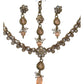 Peach - Small Size Antique Gold Finish Necklace Set with Earrings & Head Piece /Tika- SLV78  11Ap24