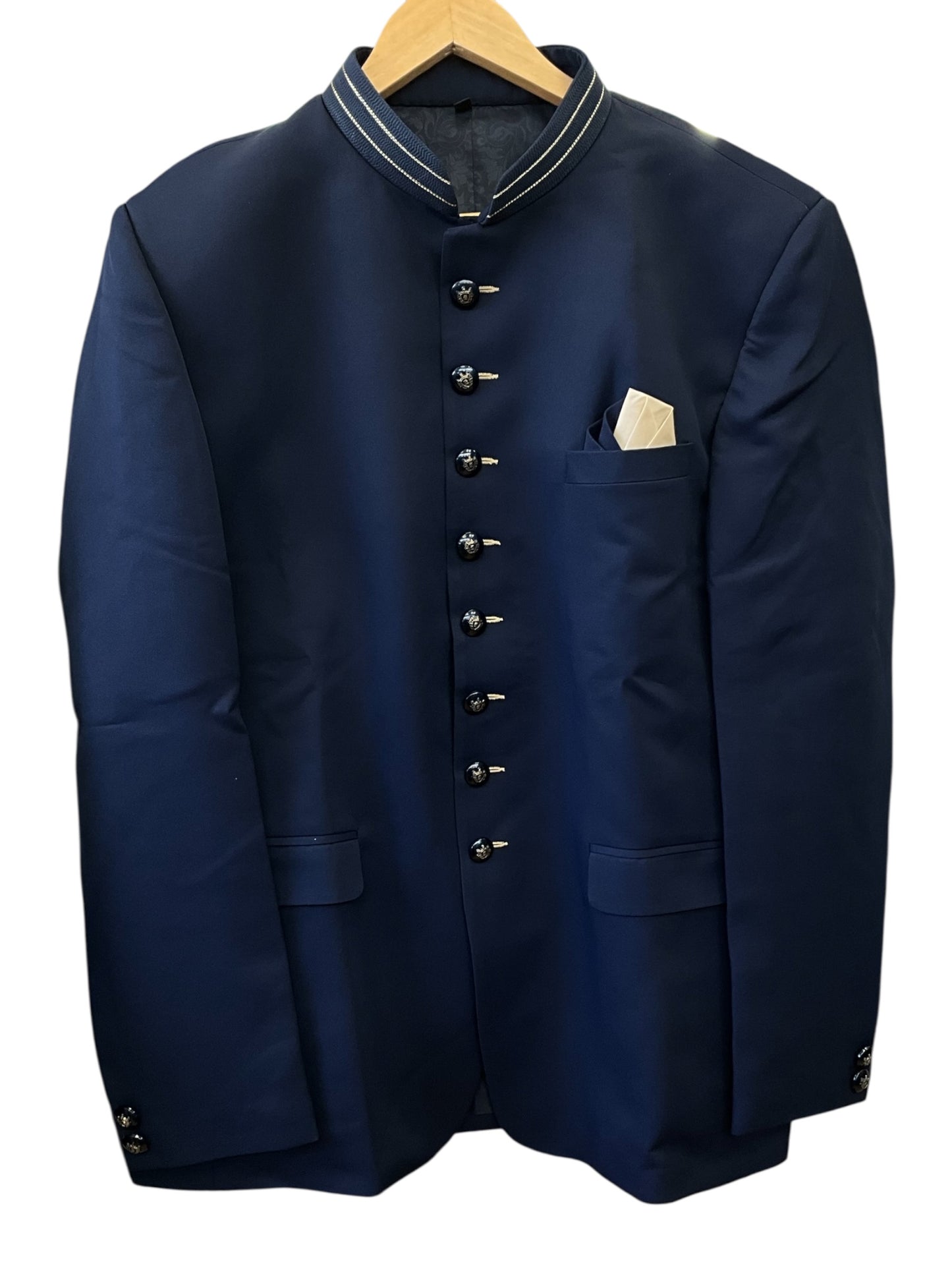 SALE! Navy Blue - Mens BandhGala / Prince / Chinese Collar Open Jacket - Fantastic Fit -  PC2611
