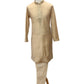 Light Gold / Beige - Cotton Silky Self Brocade Mens Kurta Set - Sangeet Mehendi Haldi - KCS1003 KK 1123