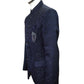 PREMIUM Slim Fit Mens Navy Blue Self Brocade BandhGala / Prince / Chinese Collar Jacket - Fantastic Fit - CS2411 TP 0524