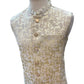 Cream with Lilac & Gold Thread Brocade - Premium Mens Waistcoat - VNS-JKT7910/1 10KJ25
