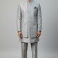 Silver / Grey - Mens Knee Length  Jacket with Long Waistcoat - Sherwani / Indo-Western - Fantastic Fit - KCS6600 03PV26