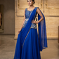 UK 14 / 40" - Royal Blue - Mid length - Ladies Sharara / Palazzo Trousers Suit - UK Stock - Sangeet / Henna / Weddings - HEL25321 VA