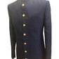 Navy Blue - Classic Self Brocade Sherwani with Gold Buttons -  BS786 JP 0823