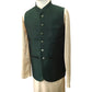 Bottle Green - Handloom Dupion Silk Mens Waistcoat - DL2304 KKp1023