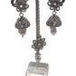 Clear - Medium - Silver Finish Necklace Set with Earrings - DAJ474 H 0724