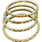 Rectangular Stone - Antique Gold Finish Bangles Set (Set of 4) - UK stock - SM, M, L, XL NB7364 06Vp26