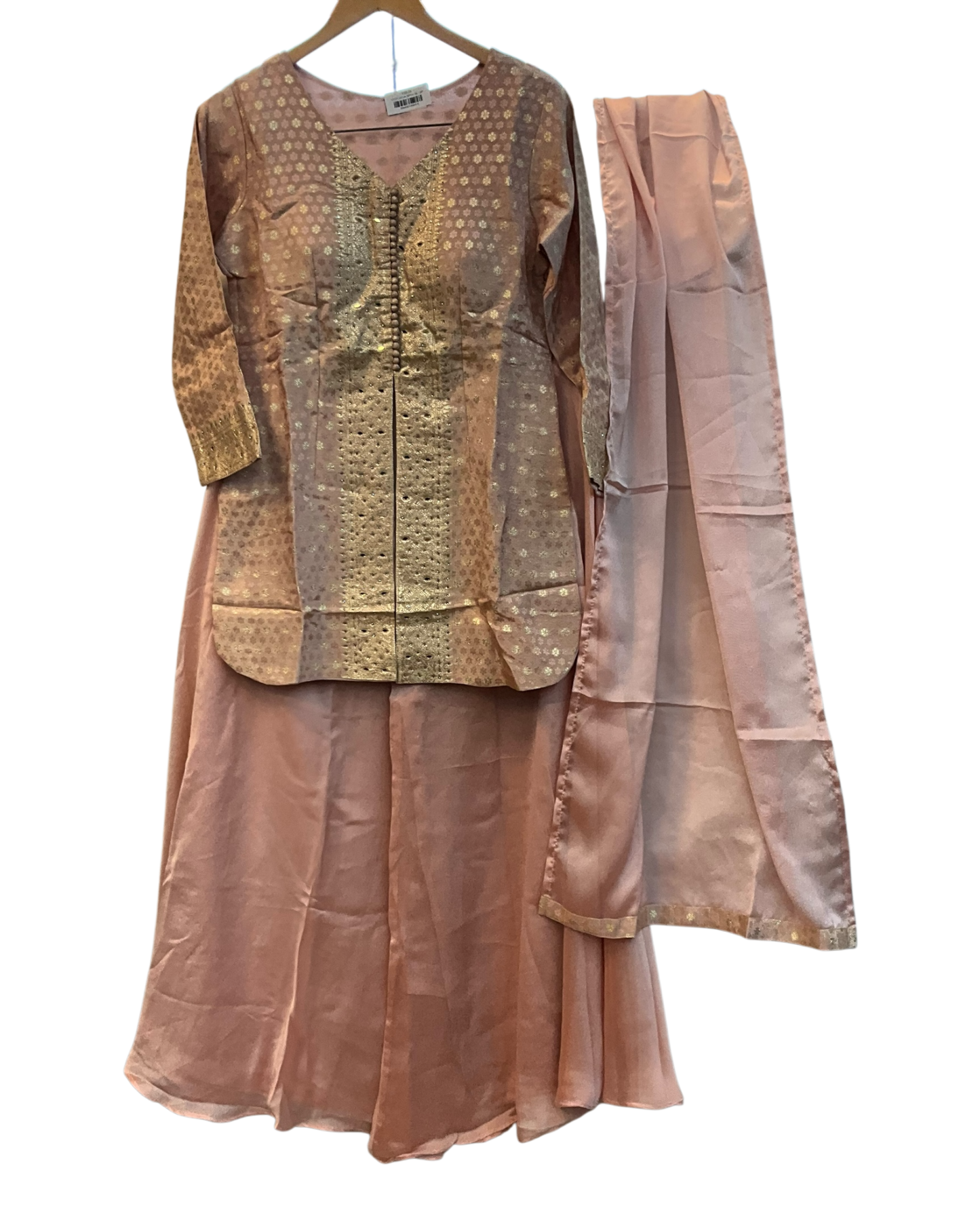 UK 12 / 38" - Baby Pink - Ladies Sharara / Palazzo Trousers Suit - UK Stock - Sangeet / Henna / Weddings - OC21195 VA