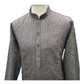 Silver / Grey - Cotton Silky Self Brocade Mens Kurta Set - Sangeet Mehendi Haldi - KCS1193 VC 1123