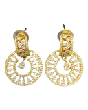 Clear - Medium - Antique Gold Finish Traditional Earrings - Bollywood - Weddings - AE2608 J
