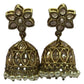 Neutral / Gold - Small - Antique Finish Traditional Zhumki Earrings - Bollywood - Weddings - SV2406 J 0724