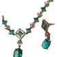 Turquoise Blue - Medium - Antique Gold Finish Necklace Set with Earrings - AE2407 A 0724