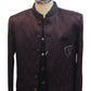 Dark Wine - PREMIUM Slim Fit Mens Self Brocade BandhGala / Prince / Chinese Collar Jacket with Long Waistcoat - Fantastic Fit - CS2505 01PY25