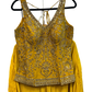 UK 12 / 38" - Haldi Yellow - Designer Ladies Medium Top Palazzo Trousers Suit -  - VMK Sunita 10PA26