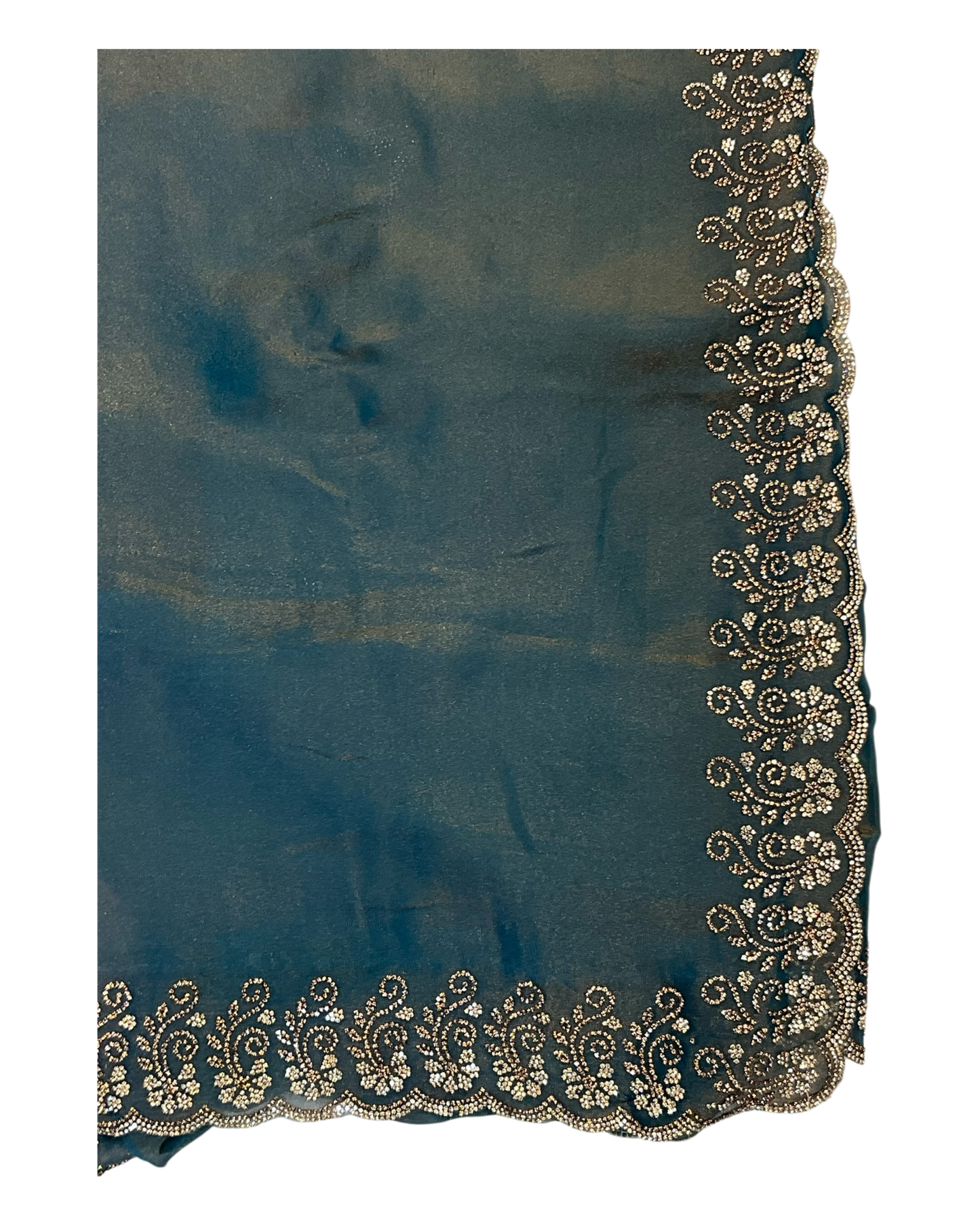 Blue - Rich Saree with Stone Work and Blouse Piece - UK stock - 24hr Dispatch - RS2516 TH