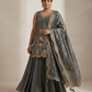 Size 20 (46") - Dark Grey - Designer Ladies Medium Length Top Palazzo Trousers Suit - VMK Disha CY