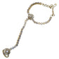 Clear - Gold Finish Panja / Indian Ladies Hand Accessory - Fashion Jewellery - Bollywood - Weddings - AE2444 11Rp24