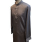 Light Grey - Rich Material Mens Indian Kurta set - Pair with a waistcoat or wear under Sherwanis - Weddings / Walimas , Sangeet, Mehndi / Henna , Eid / Diwali - BS2503 01VK25