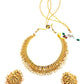 Pearl / Gold - Medium Size Gold Finish Necklace Set with Earrings - Bollywood - AE2516 08KY25