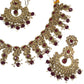 Maroon - Large Size Necklace Set with Earrings - PRI1752 KK 0424