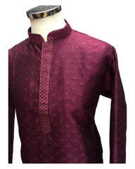 Purple - Handloom Banarasi Mens Indian Kurta set - Weddings / Walimas , Sangeet, Eid, Mehndi / Henna - KCS1012 KR 0824 KP