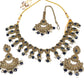 Navy Blue - Large Size Necklace Set with Earrings - PRI1753 H 0424