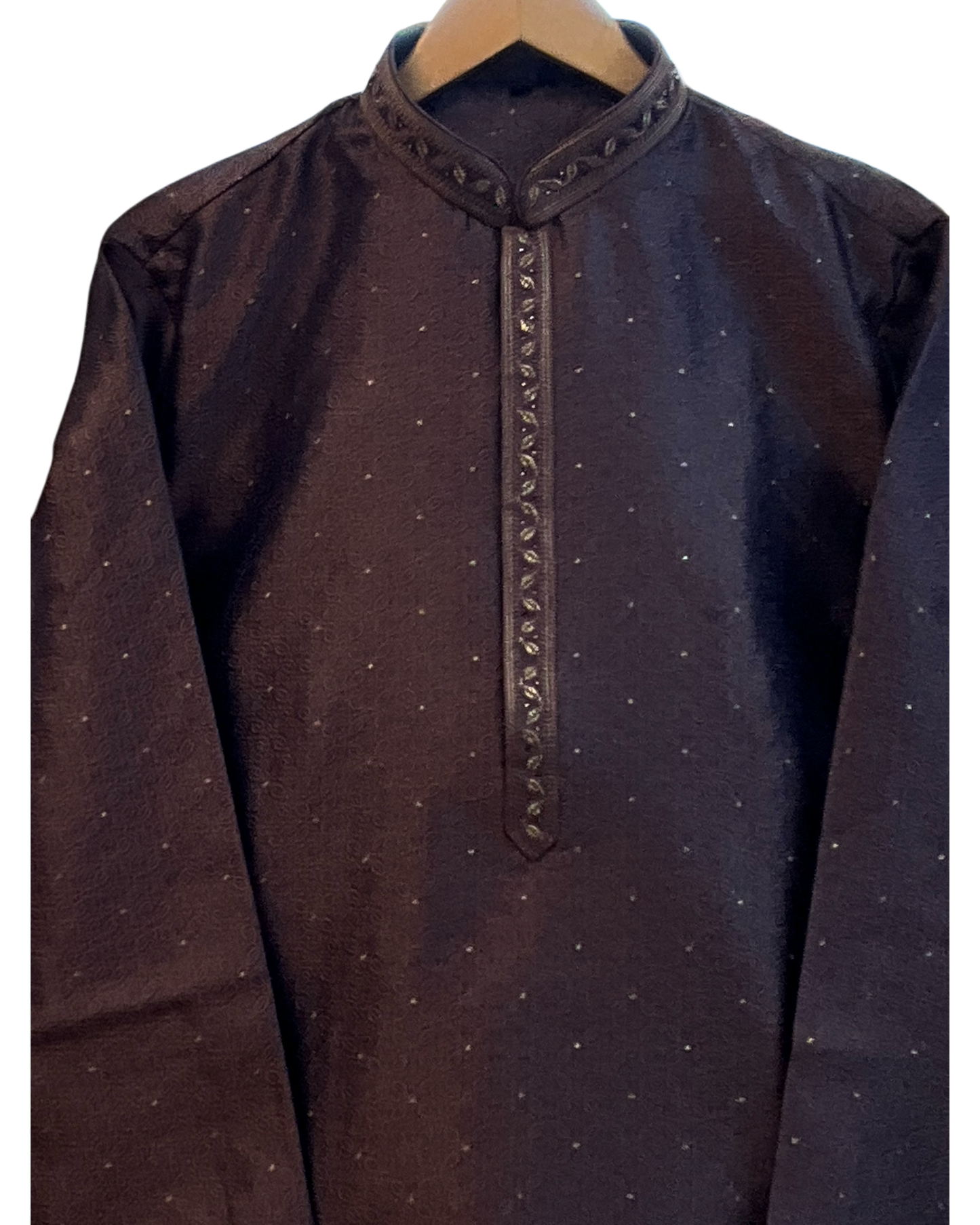 Purple - Banarasi Handloom Brocade Mens Indian Kurta set with Trousers - UK Stock - Weddings / Walimas , Sangeet, Diwali, Eid, Mehndi / Henna - VEE2455 VR