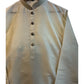 Cream / Light Gold - Silky Mens Indian Kurta set - UK Stock - Ideal to Pair with a Waistcoat - VEE1095 KJ