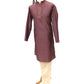 Dusty Pink - Cotton Silky Self Brocade Mens Kurta Set - Sangeet Mehendi Haldi - KCS1173 KK 1123