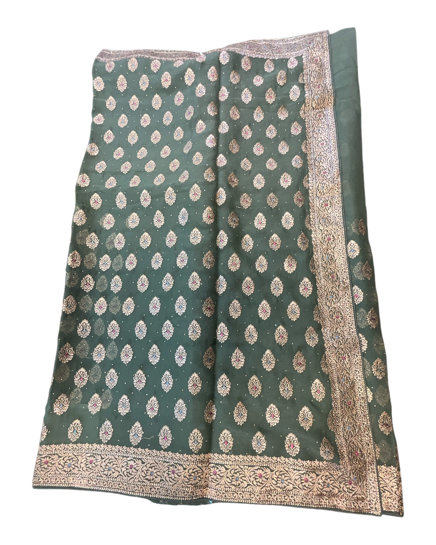 Green - Fancy Party Saree with Blouse Piece - UK stock - 24hr Dispatch - VFU4108  03VA26