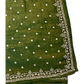 Green - Rich Saree with Stone Work Border and Blouse Piece - UK stock - 24hr Dispatch - RS2501 TH
