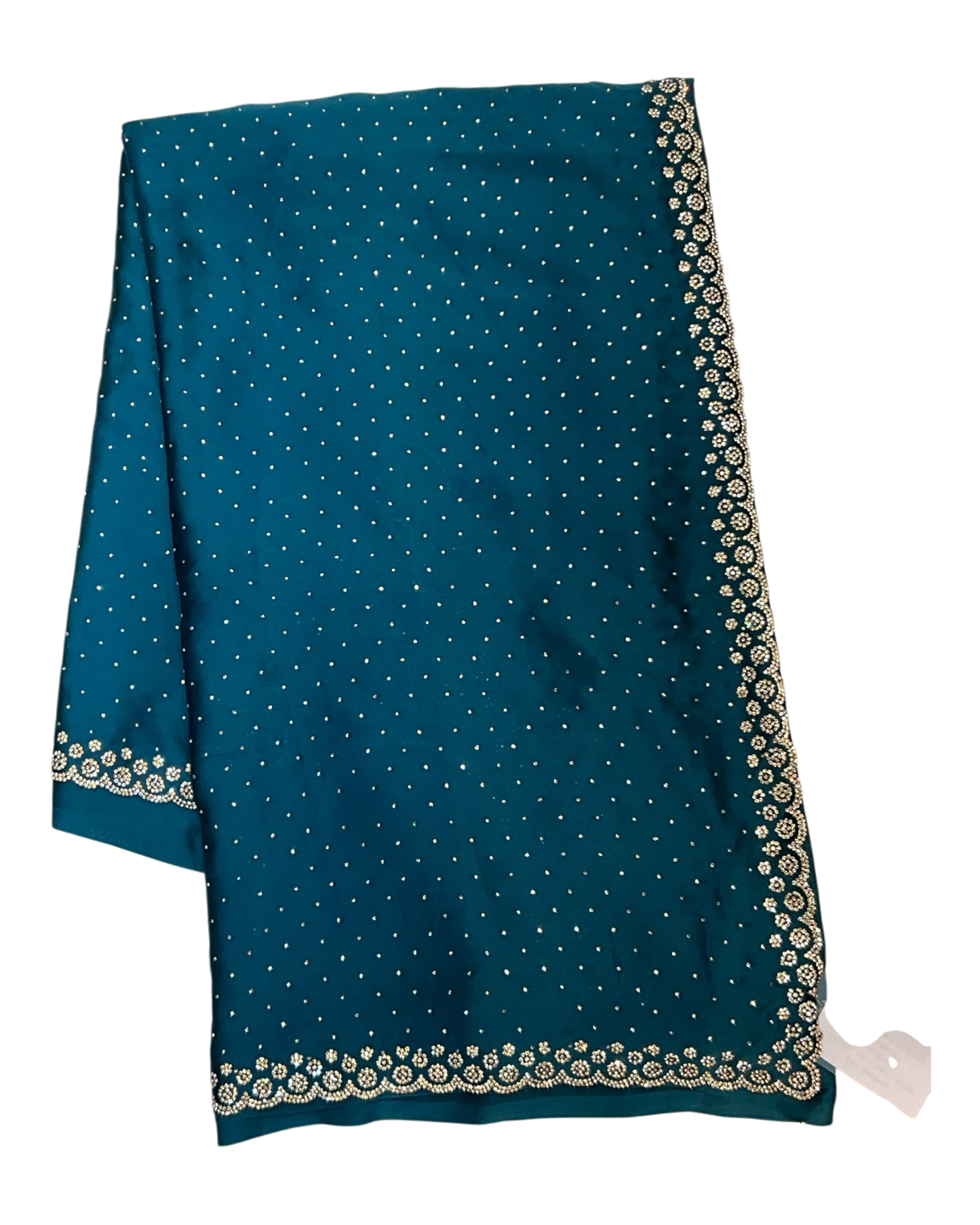Turquoise Blue - Rich Saree with Stone Work and Blouse Piece - UK stock - 24hr Dispatch - RS2514 VC