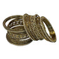 Gold Stone and Pearl - Antique Gold Finish Bangles Set (Set of 18) - UK stock - SM, M, L, XL JAN2611 05P25