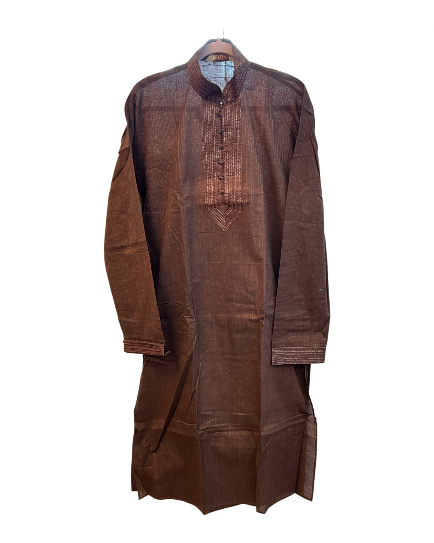 SALE! Size 42" - Brown - Mens Cotton Kurta Top only, Knee Length - SALE2606