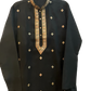 Black - Soft Cotton Silky Mens Kurta Set with Neck Thread Embroidery- Sangeet Mehendi Haldi - KCS1025 06VY26