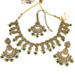 Henna Green - Large Size Necklace Set with Earrings - PRI1753 H 0424