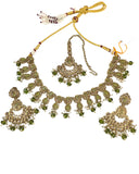 Henna Green - Large Size Necklace Set with Earrings - PRI1753 H 0424