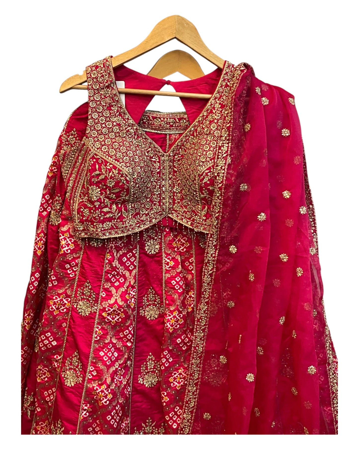 Size 12 / 38" Bust - Fuchsia Magenta Pink - Ready Made Short Top Lehenga Set - UK Stock - 24h Dispatch - SC1655 09HP25