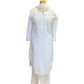 White - Cotton Ladies Salwar Kameez with Chiffon Dupatta - Elbow Length Sleeves - Funeral  / Church KTC250401 KR