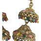 Multi - Large - Antique Finish Traditional Zhumki Earrings - Bollywood - Weddings - HB992 C 0724