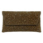 Dark Gold Finish - Rich Hand Embroidered Clutch Bag / Handbag - AKB235 05KP25