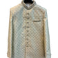 Light Gold - Hand Embroidered Banarasi Handloom Gold Brocade Sherwani with Gold Buttons - UK Stock - BS1028 08RC25