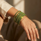 Henna / Mehndi Green - Set of 8 Stone Bangles -  M to XXL - HAN2601 07Ka26