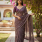 Purple - Rich Saree with Allover Embroidery and Blouse Piece - UK stock - 24hr Dispatch - RS2520 JA