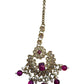 Fuchsia - Large - Antique Gold Finish Traditional Tika Head piece - Bollywood - Weddings - PRI1773  11V24