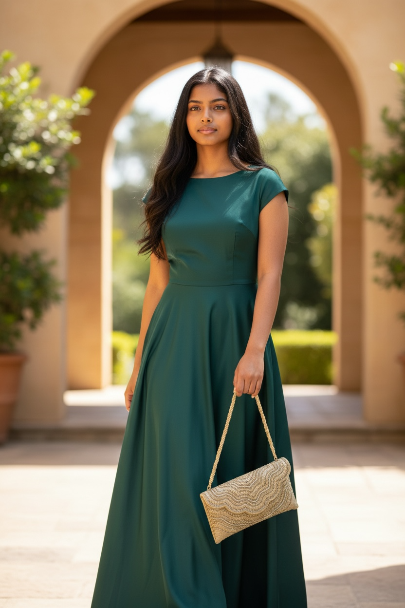 Gold Finish - Rich Hand Embroidered Clutch Bag / Handbag -Bollywood / Weddings - RP04 11KP25