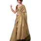 Gold - Classic Plain Cotton Silky Fancy Saree with Blouse Piece - UK Stock - 2/3 days Delivery  12KV25 RP515