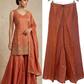 UK 12 / 38" - Coral - Ladies Sharara / Palazzo Trousers Suit - UK Stock - Sangeet / Henna / Weddings - OC7301 VC