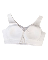 White - Silky Saree blouse with cups,  Sleeveless - 38