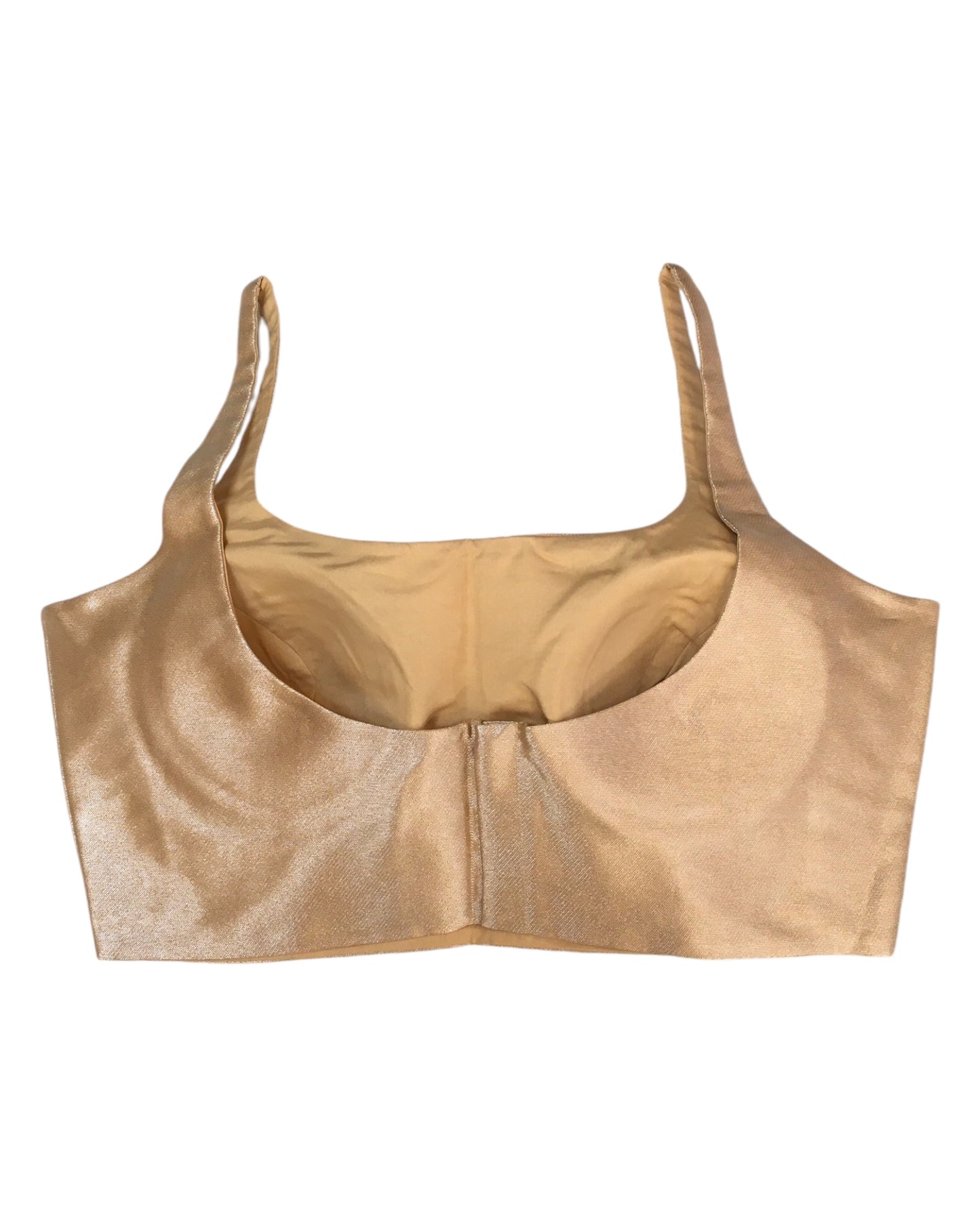 Rose Gold - Rich Banarasi Thin Strap Designer Saree blouse with cups, 38" - UK Stock - Quick Delivery - RNK - R651- H